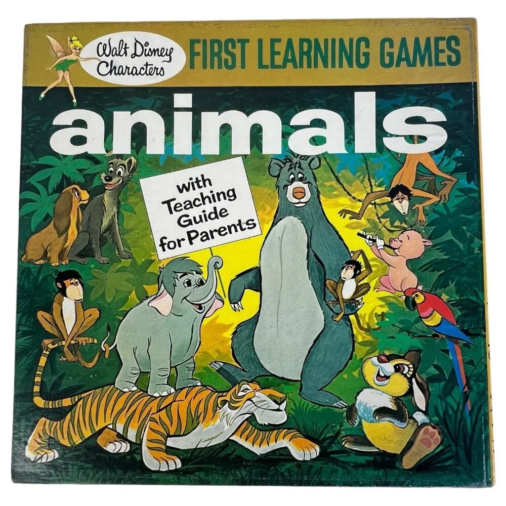 1969 Walt Disney Characters First Learning Games Animals 25 Game Teaching‎ Guide